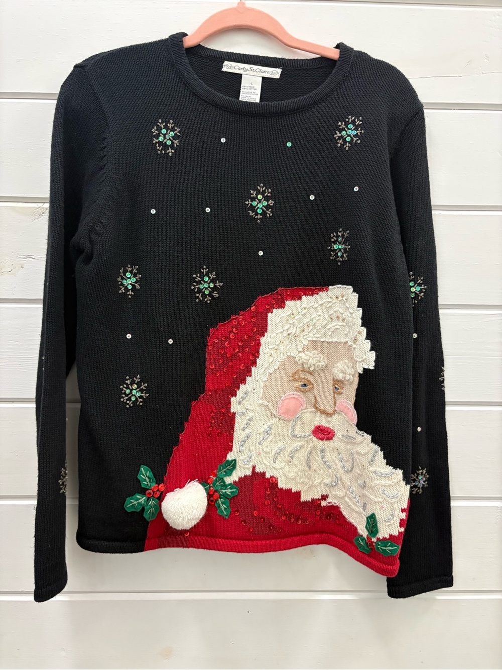 Vintage Carly St. Claire Santa Christmas Sweater Women’s, size large